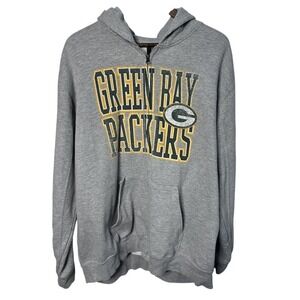 NFL Football Men One Size Green Bay Packers Fleece Gray Hoodie Sporty Games